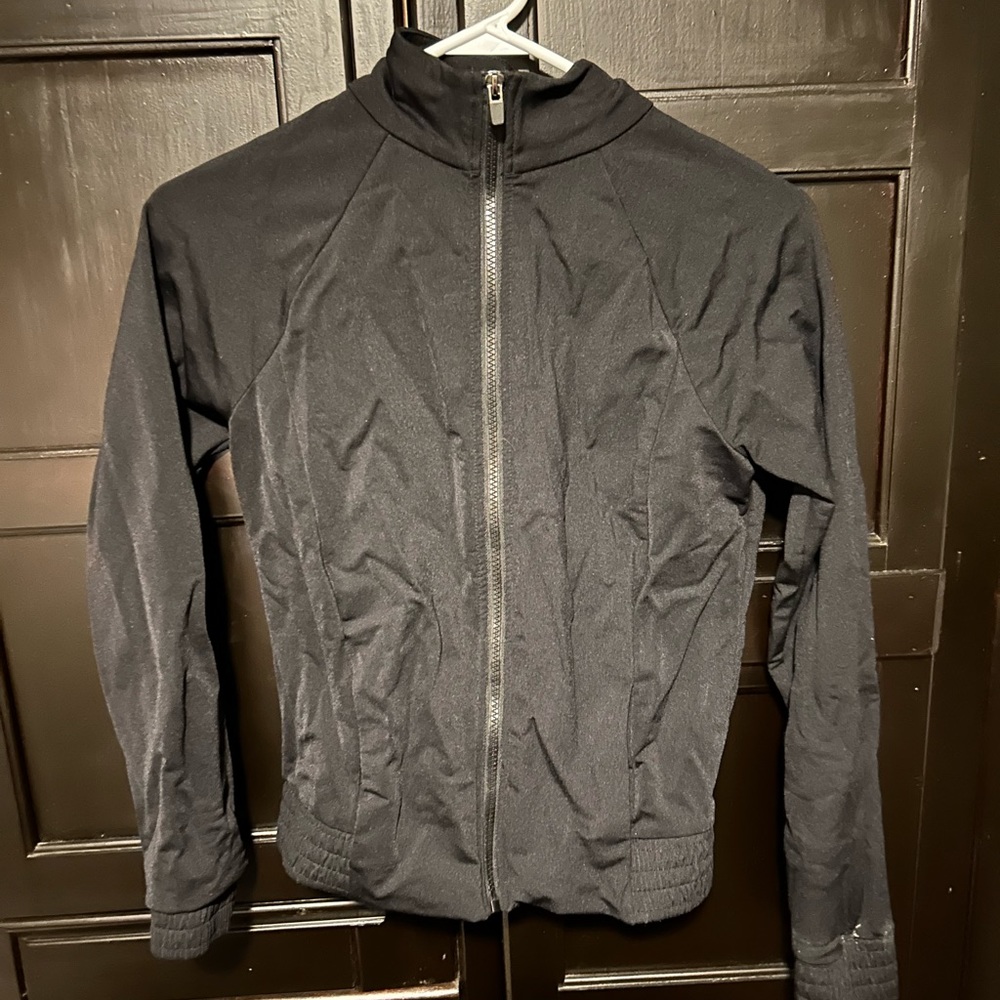 Black fabletics zip up, size XS